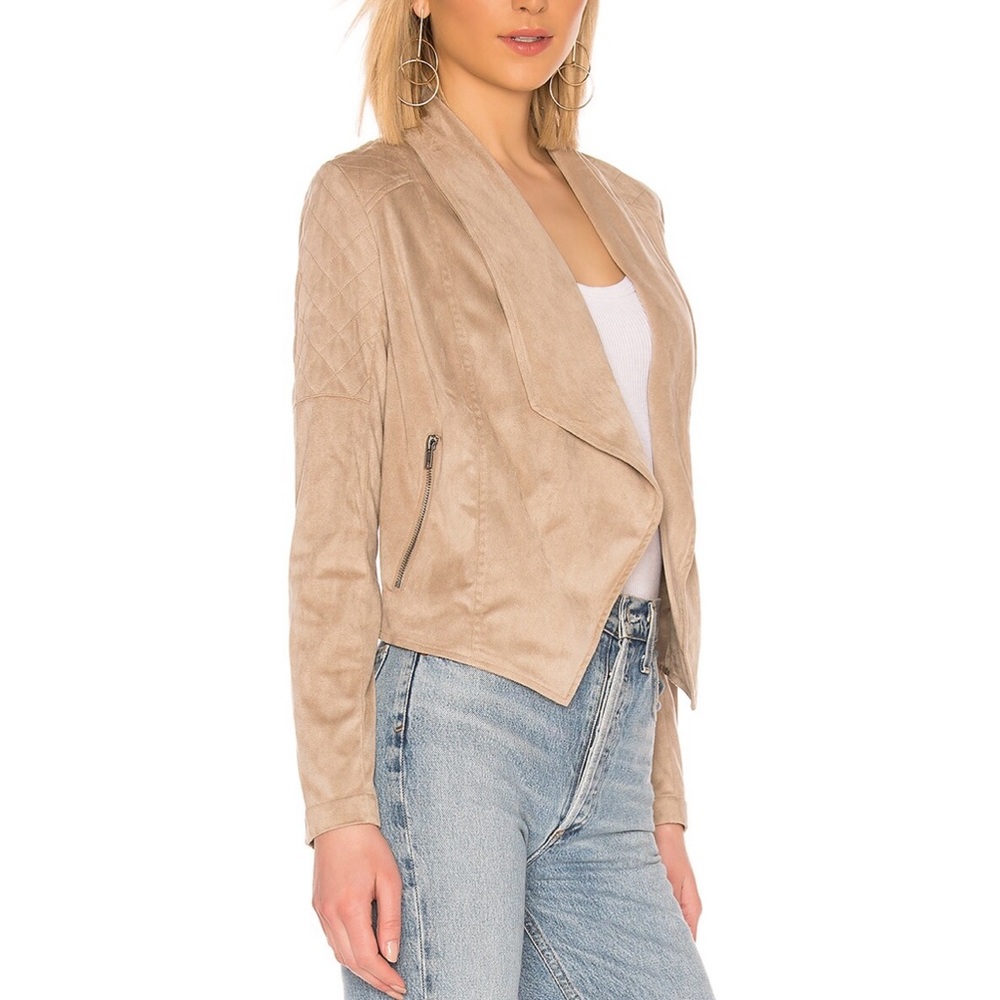 Jack by BB Dakota Quilt Trip Faux Suede Jacket Medium Khaki Beige.
